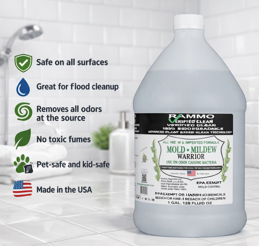 Graphic listing where RAMMO Mold and Mildew Warrior is used
