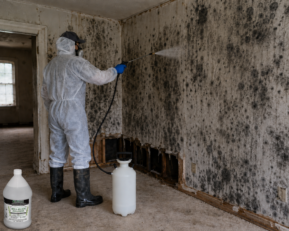 RAMMO Mold and Mildew Warrior used during flood and water damage cleanup