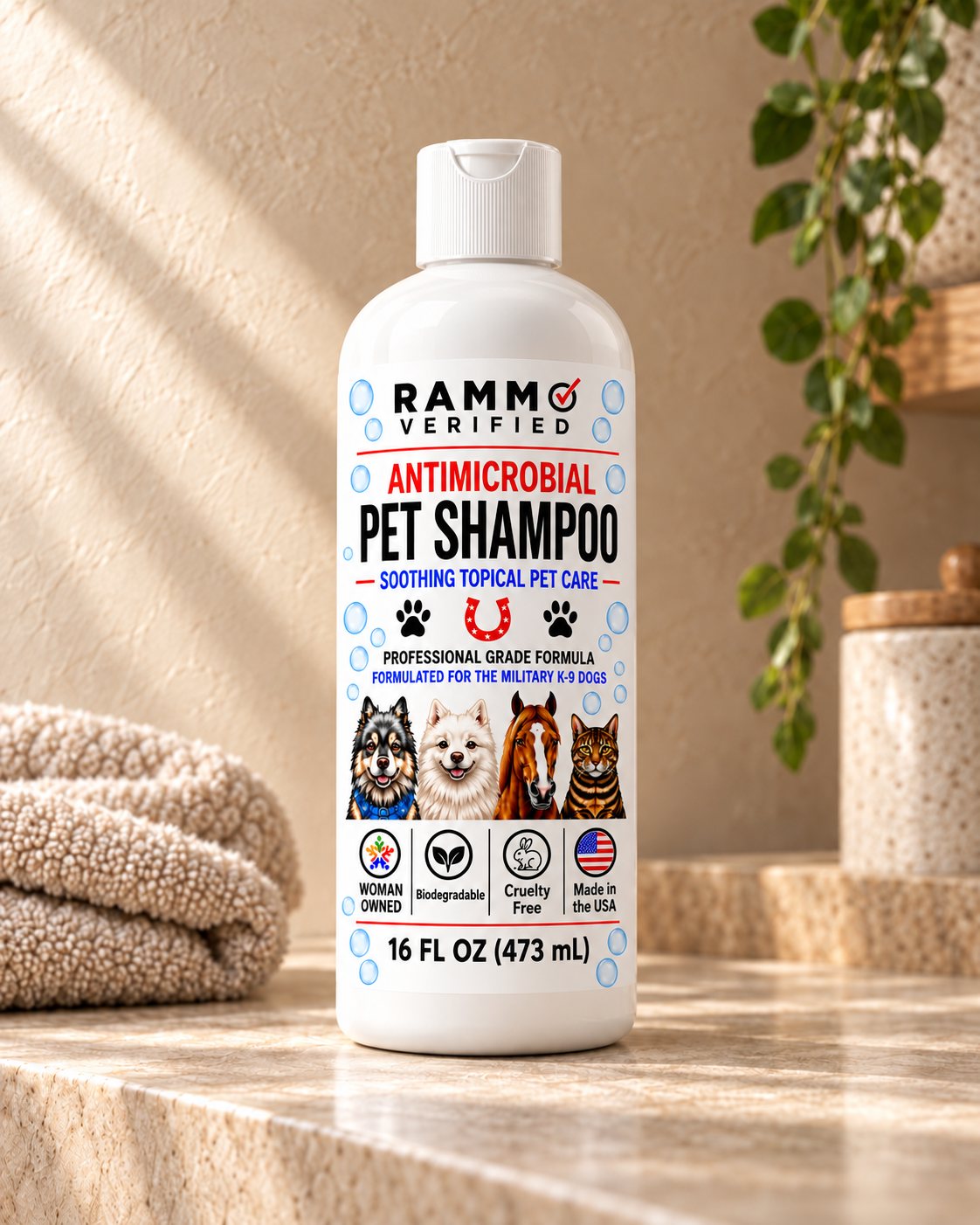 Antimicrobial Pet Shampoo 16 oz.